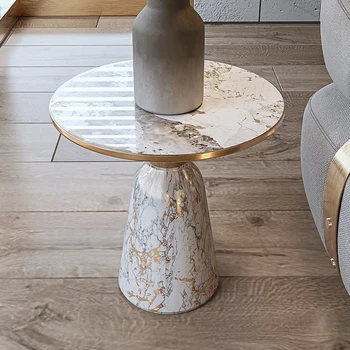 נורדי לוח מעץ מלא שולחן הקפה בסלון רהיטים שולחן צד פשוטה ספרות אמנות יצירתית משק בית ספה שולחנות צד