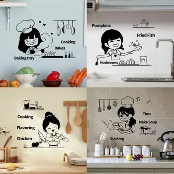 עמיד קל להדביק מדבקת קיר אנטי לדעוך מגן אותיות עיצוב המטבח ציור הקיר מקרר המדבקה מדבקה