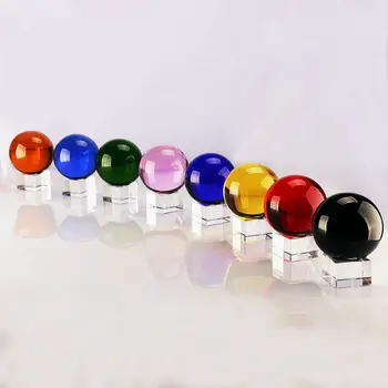 צבעוני 30mm כדור בדולח עם בסיס צילומי קישוט קסם זכוכית ספיר על מתנת מזכרת קישוט הבית
