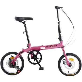 קיפול אופניים 14 אינץ מיני נייד למבוגרים התלמיד של ילד וילדה קטנה של ההגה משתנה מהירות דיסק בלם קיפול אופניים