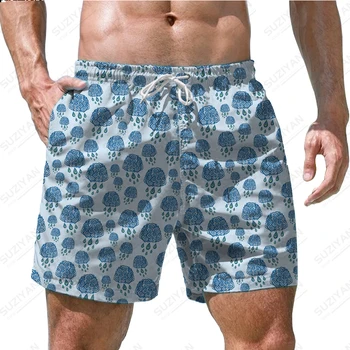 קיץ אופנה חדשה גברים הקצרים של חוף הוואי מכנסיים הדפסת 3D קליל משוחרר גודל החוף של גברים מכנסיים קצרים לנשימה ופשוט