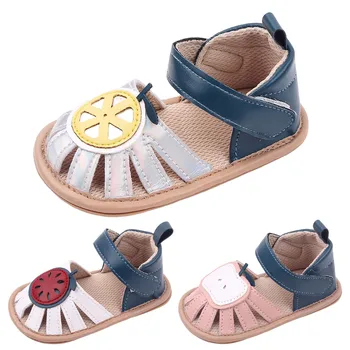 קיץ סנדלי נעלי פעוט תינוק בייבי בנות בנים תחתית שטוחה קל משקל לנשימה קריקטורה פירות הראשונה מהלכים נעליים רכות