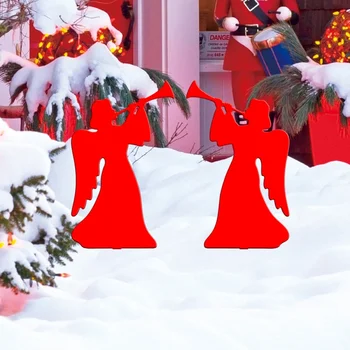 [קיר קישוט] Yklu126 חג המולד אדום אנג ' ל תלת ממדי החצר בקומה לשקע גן חיצוני חג קישוט אקריליק U