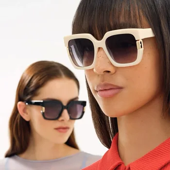 קלאסי מעצב מותג כיכר משקפי שמש נשים לגברים 2023 אופנתיים משקפי שמש אופנה וינטג ורוד יוקרה אלגנטית בגוונים UV400