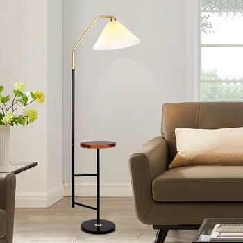 קפלים מנורת רצפה מודרנית עומד אור חיים עיצוב חדר השינה ספה Led ליד המיטה מנורת רצפה USB טעינה אלחוטית לילה אור