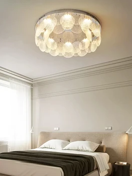 קריסטל בסלון מנורה פשוטה פוסט-מודרני יוקרתי חדר האוכל המנורה נורדי יצירתי השינה מנורת תקרה