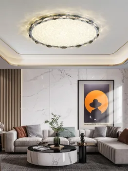 קריסטל מודרני תקרה נברשת תאורה עבור הסלון, חדר השינה ללמוד דירות גג קישוט הבית העגול Led מנורת תקרה