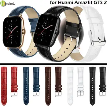 רצועת שעון רצועה על Huami Amazfit GTS 2 חכם צמיד צמיד Huami Amazfit GTR 2 עור אמיתי אבזרים חגורה חדשה.