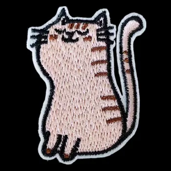 רקמה חיה תיקון גריי החתול לוגו ברזל על כתמים על בגדים אביזרי Diy 3D מדבקות דברים מוזרים מתנות