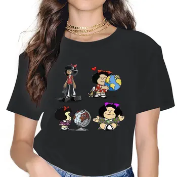 תבנית נשים Tshirts Mafalda קריקטורה גותי בציר הנשי בגדים גדול גרפי בגדים