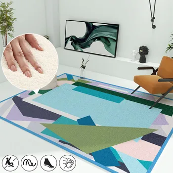 תוספות קטיפה שטיח קישוט הבית שטיחים עבור הסלון נורדי צבע ניגודיות אמנות השינה מיטת ספה שטיח הרצפה פנאי שטח השטיח.